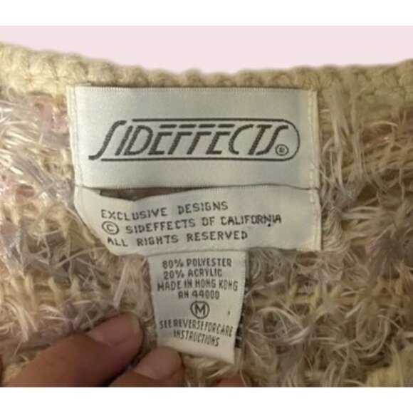 Sideffects Womens Faux Fur Cardigan Sweater Medium Made In Hong Kong - Picture 4 of 10